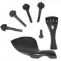 Ebony Violin Fitting Set:Pegs/Tailpiece/Chinrest/Endpin