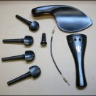 Ebony Violin Fitting Set:Pegs/Tailpiece/Chinrest/Endpin/Tail Gut, Model E3