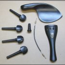 Ebony Violin Fitting Set:Pegs/Tailpiece/Chinrest/Endpin/Tail Gut, Model E4