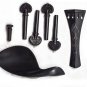 4/4 Ebony Violin Parts Set FlamePattern Tailpiece Endpin Peg Chinrest