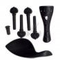 Ebony Violin Parts Set 4/4 BlackShellInlay Tailpiece Endpin Peg Chinrest New
