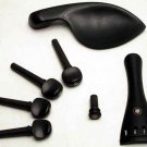 Ebony 7-Piece Fish Eye Dotted Violin Fitting Set Parts for 4/4 Violin Fiddle