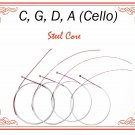 New Paititi Cello String Set 1/2 Size Cello Premium Quality Steel Core Ball End