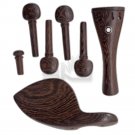 Rosewood Violin Parts 4/4 DoublePearlEye Tailpiece Endpin Peg Chinrest New(#2)