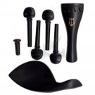 Ebony Violin Fitting Set:Pegs/Tailpiece/Chinrest/Endpin/Tail Gut, Model E2