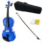 SKY 4/4 Full Size Solid Wood Blue Violin Beautiful Purfling with Brazilwood Bow