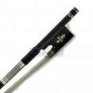 New 44 Violin Bow Satin Pattern Carbon Fiber Cupronickel Parts Fleur De Lys-Dark