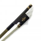New 4/4 Violin Bow w/ Satin Pattern Carbon Fiber Brass Parts Fleur De Lys-Light