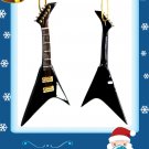 **GREAT GIFT**Musical Instrument Christmas Ornament Black Flying V Guitar