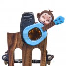 Blue Lucky Monkey Clip-on Electronic Digital Guitar Bass Violin Ukulele Tuner