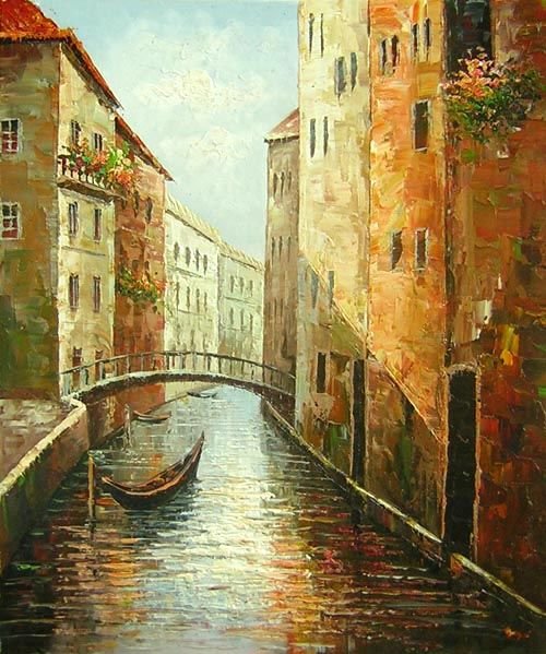 Gondola Canal Canvas Wall Art