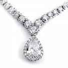 CERTIFIED PEAR SHAPE DIAMOND ETERNITY TENNIS NECKLACE 10 2/5 CTW IN 18K WHITE GOLD (16" CHAIN)