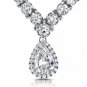 CERTIFIED PEAR SHAPE DIAMOND ETERNITY TENNIS NECKLACE 10 2/5 CTW IN 18K WHITE GOLD (16" CHAIN)