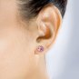 PINK MOISSANITE AND DIAMOND EARRING 2 1/4 CARAT (CTW) IN 14K GOLD