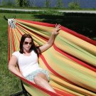 Green & Red Stripes BRAZILIAN DOUBLE HAMMOCK WITH UNIVERSAL STAND