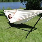 Natural BRAZILIAN DOUBLE HAMMOCK WITH UNIVERSAL STAND