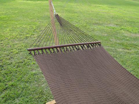 Coffee DELUXE POLYESTER ROPE HAMMOCK WITH BAMBOO STAND