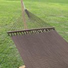 Coffee DELUXE POLYESTER ROPE HAMMOCK WITH BAMBOO STAND
