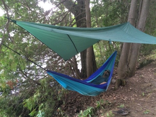 Navy & Light Blue PARACHUTE EXPEDITION HAMMOCK - DOUBLE