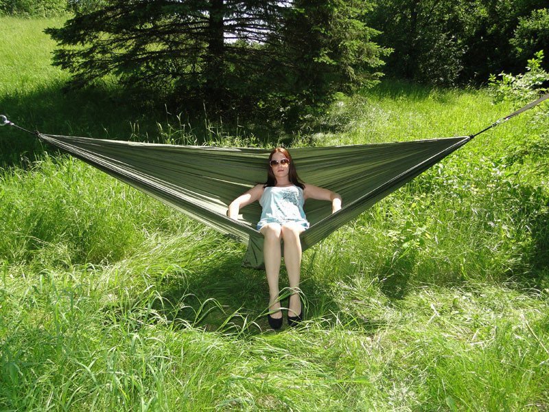 Green & Olive PARACHUTE EXPEDITION HAMMOCK - DOUBLE