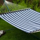 Blue & White Stripes LAKE HAMMOCK WITH 3-BEAM STAND