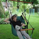 Green ADJUSTABLE HANGING HAMMOCK CHAIR WITH FOOT REST