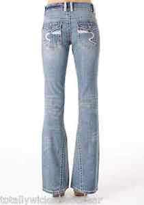 Revolt Heavy Stitch Twisted Flare Jean Light Wash 5 x 37 Tall Flap Pocket Long