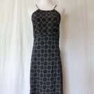 NY&Co Black & White Circle Print Mid-Calf Spaghetti Strap Dress Sundress 2 NEW