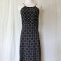 NY&Co Black & White Circle Print Mid-Calf Spaghetti Strap Dress Sundress 2 NEW
