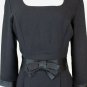 Vintage LAURA ASHLEY Black Wool Blend Square neck 3/4 sleeve Cocktail Dress 6