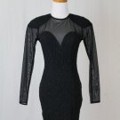 Vintage Susan Roselli for VIJACK Black Lace Bodycon Illusion Long Sleeve Dress 4