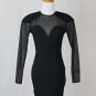 Vintage Susan Roselli for VIJACK Black Lace Bodycon Illusion Long Sleeve Dress 4