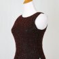VTG Laurence Kazar 40's Style Beaded Red & Black Silk Sleeveless Bodice Top M