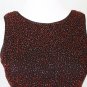 VTG Laurence Kazar 40's Style Beaded Red & Black Silk Sleeveless Bodice Top M