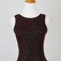 VTG Laurence Kazar 40's Style Beaded Red & Black Silk Sleeveless Bodice Top M