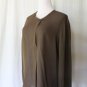 Vintage Calvin Klein Collection Minimalist Silk Blouse Long Sleeve Brown 8 M