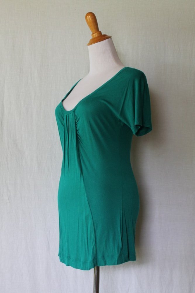 RICHARD CHAI for Target Emerald Green Draped Jersey Tunic Length Knit Top New S