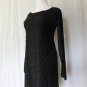 CALYPSO Beaded Black Silk Illusion 1920's Deco Inspired Long Sleeve Dress  XS