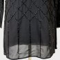 CALYPSO Beaded Black Silk Illusion 1920's Deco Inspired Long Sleeve Dress  XS