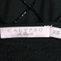 CALYPSO Beaded Black Silk Illusion 1920's Deco Inspired Long Sleeve Dress  XS