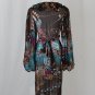BLUEMARINE Embellished Silk Chiffon Long Sleeved Below the Knee Dress 42 S