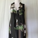 HYPE Black Floral 100% Silk 1920's Flapper Dress Downton Abbey Gatsby NWT 0 XS