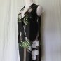 HYPE Black Floral 100% Silk 1920's Flapper Dress Downton Abbey Gatsby NWT 0 XS