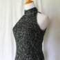 ADRIANNA PAPELL Beaded Black Silk 1920's 30's Deco Style Bodice Corset Top small