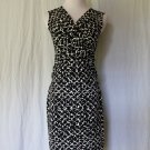 Ann Taylor NEW Black & White Sleeveless Jersey Mock Wrap Dress XS BRAND NEW