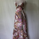 Vintage Lacy Parker (Parker) Colorful Paisley Silk Empire Waist Maxi dress XS