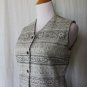 Vintage ANN TAYLOR circa 1980 Black & White Lace Tapestry Waistcoat Vest Small