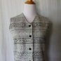 Vintage ANN TAYLOR circa 1980 Black & White Lace Tapestry Waistcoat Vest Small