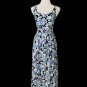 Vtg LAURA ASHLEY Purple Floral Cotton Lattice strap Dress MADE IN IRELAND us 6