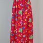 Vintage F.L. Malik Red Tea Teapots Novelty Print Button Front Maxi Skirt 6